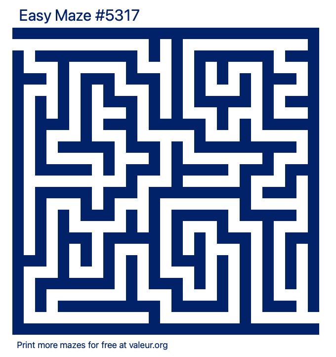 Free Printable Easy Maze number 5317