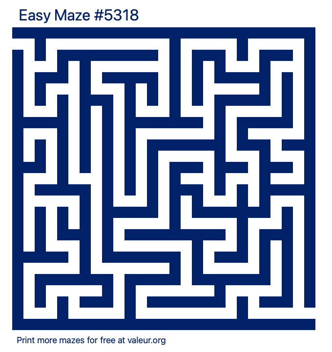 Free Printable Easy Maze number 5318