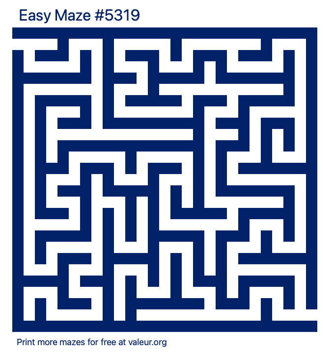 Free Printable Easy Maze number 5319