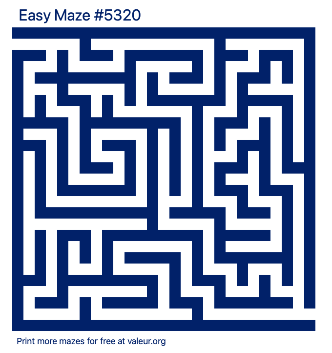 Free Printable Easy Maze number 5320