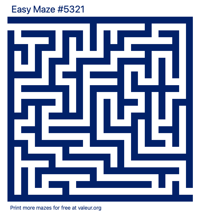 Free Printable Easy Maze number 5321