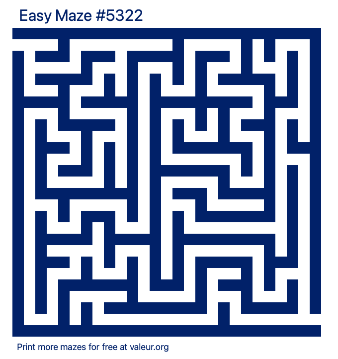 Free Printable Easy Maze number 5322