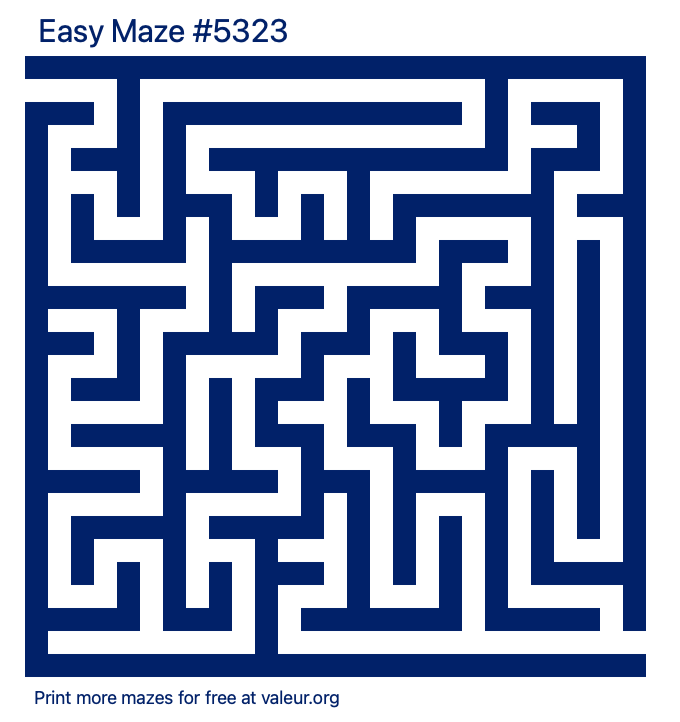 Free Printable Easy Maze number 5323