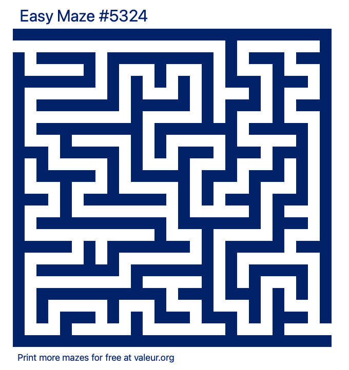 Free Printable Easy Maze number 5324