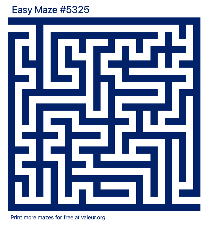 Free Printable Easy Maze number 5325