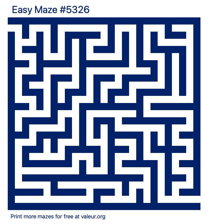 Free Printable Easy Maze number 5326