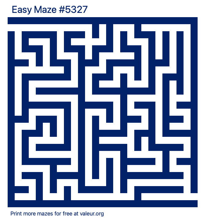 Free Printable Easy Maze number 5327