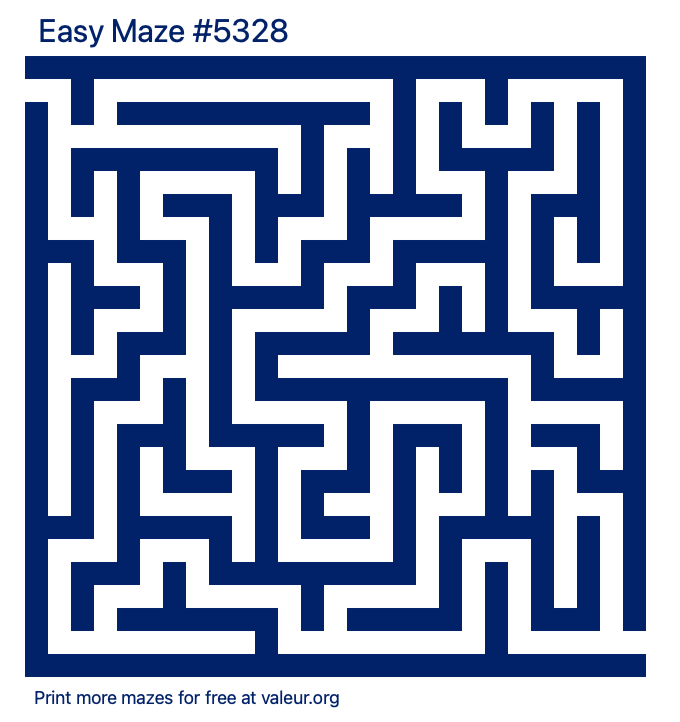 Free Printable Easy Maze number 5328