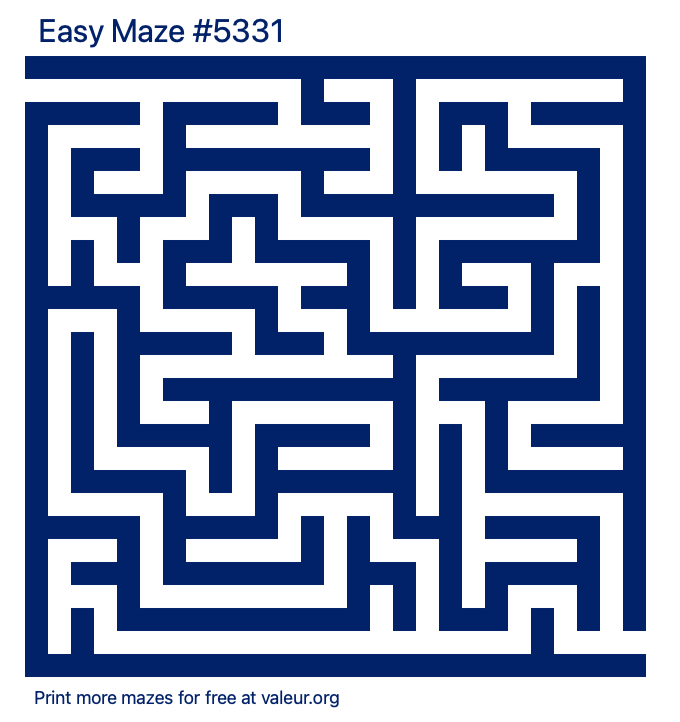 Free Printable Easy Maze number 5331