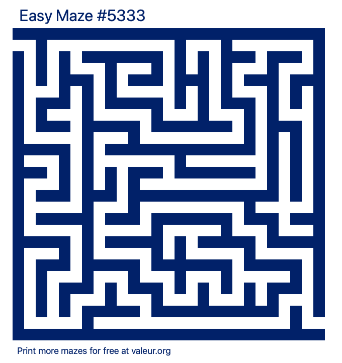 Free Printable Easy Maze number 5333