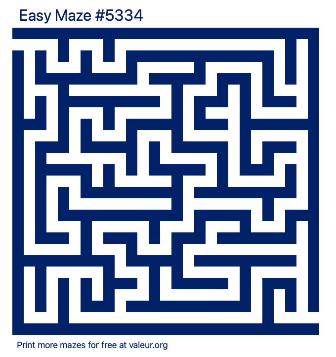 Free Printable Easy Maze number 5334