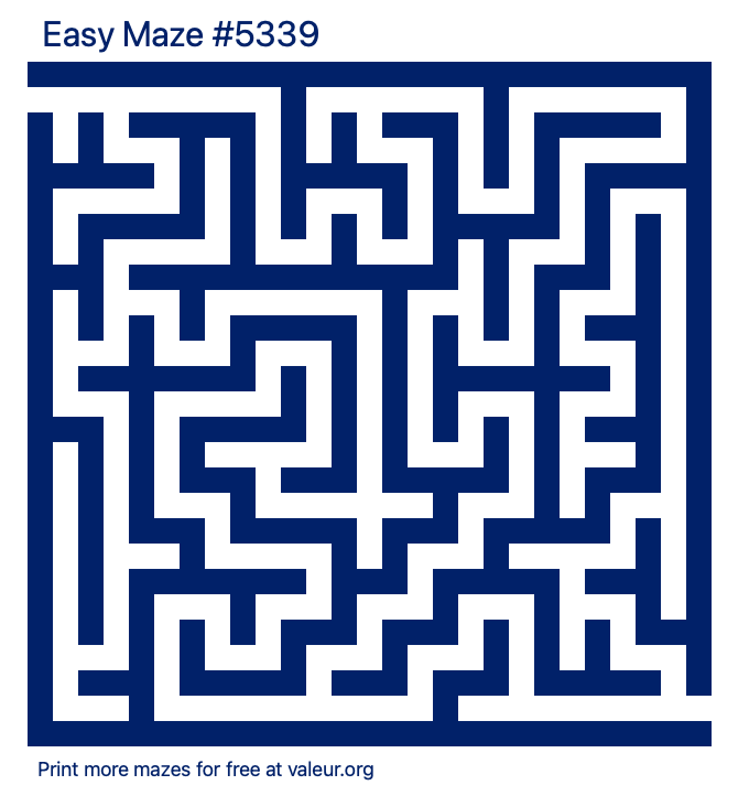 Free Printable Easy Maze number 5339