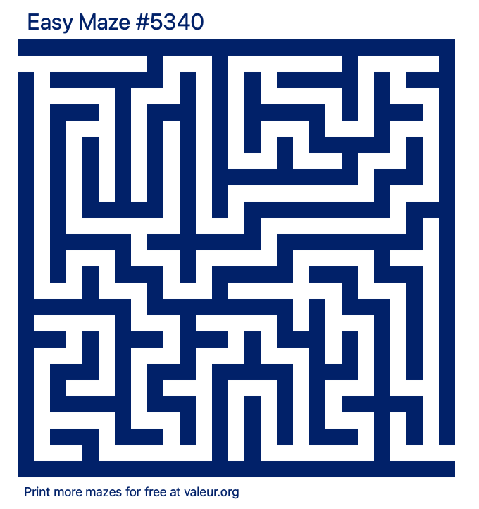 Free Printable Easy Maze number 5340