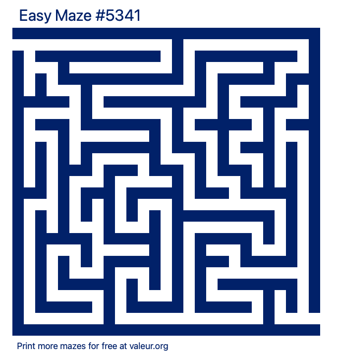 Free Printable Easy Maze number 5341