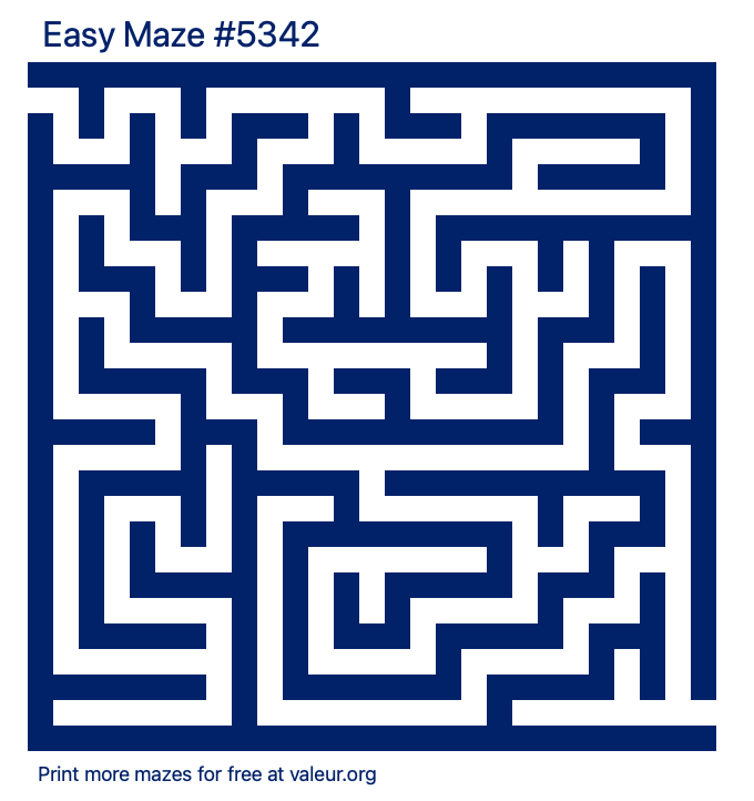 Free Printable Easy Maze number 5342