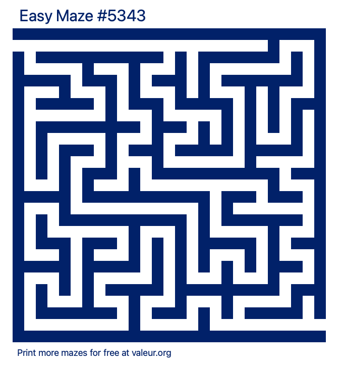 Free Printable Easy Maze number 5343