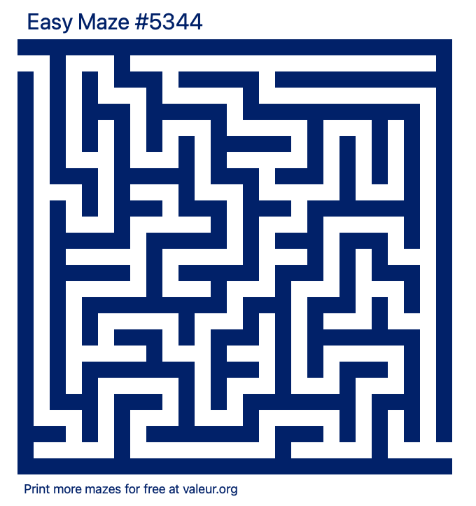 Free Printable Easy Maze number 5344