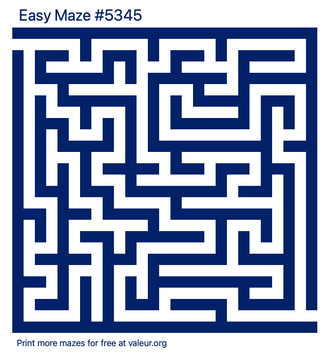 Free Printable Easy Maze number 5345