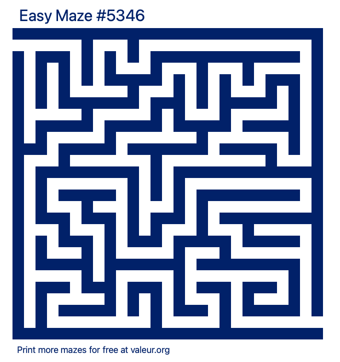 Free Printable Easy Maze number 5346