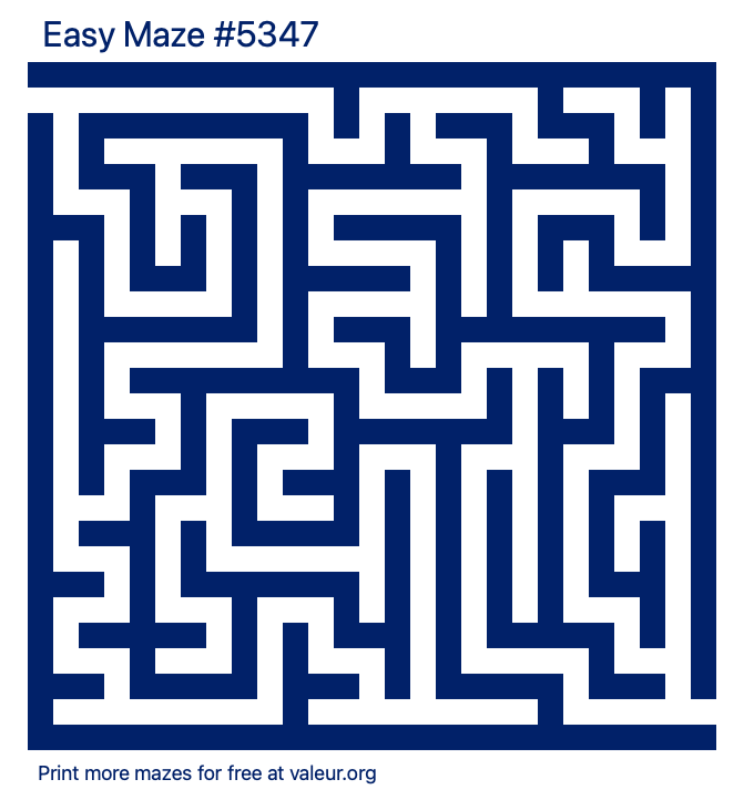 Free Printable Easy Maze number 5347