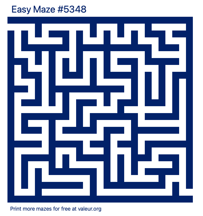 Free Printable Easy Maze number 5348