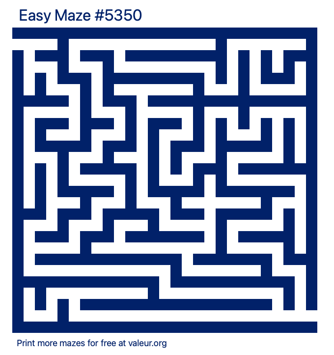 Free Printable Easy Maze number 5350