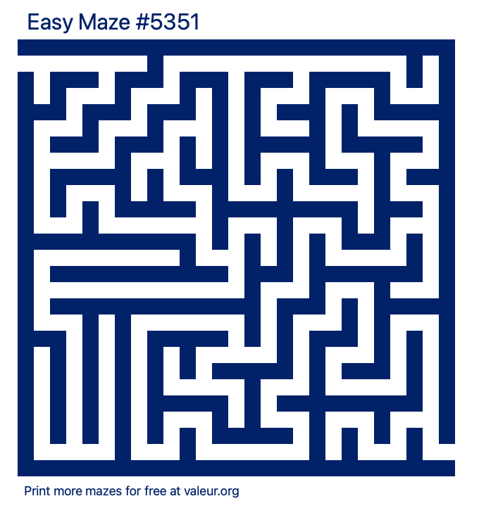 Free Printable Easy Maze number 5351