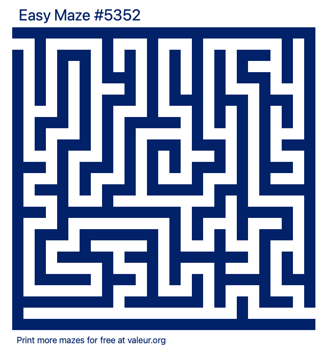 Free Printable Easy Maze number 5352