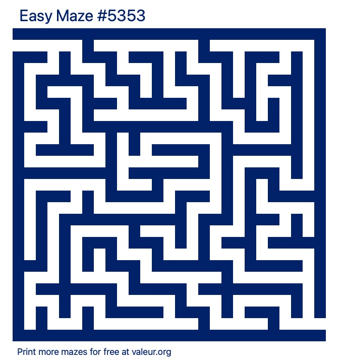 Free Printable Easy Maze number 5353