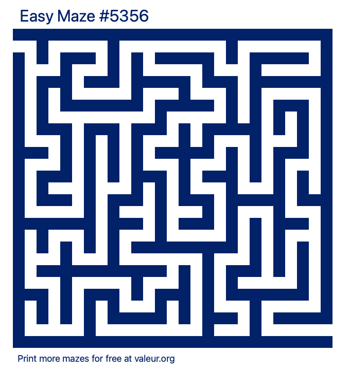 Free Printable Easy Maze number 5356