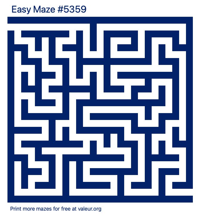 Free Printable Easy Maze number 5359