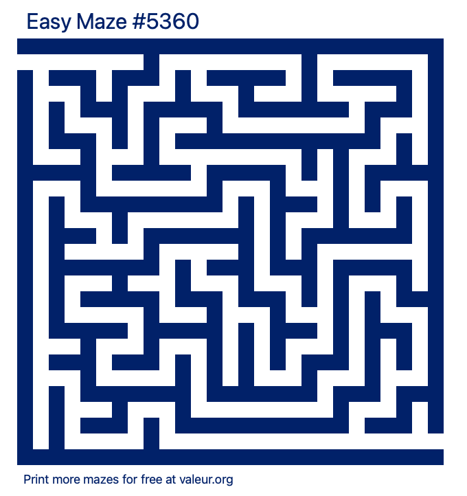 Free Printable Easy Maze number 5360