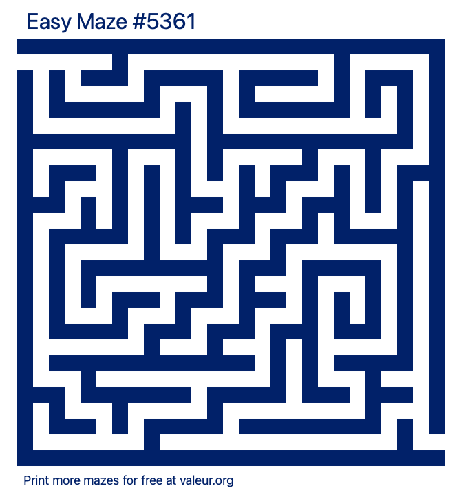 Free Printable Easy Maze number 5361