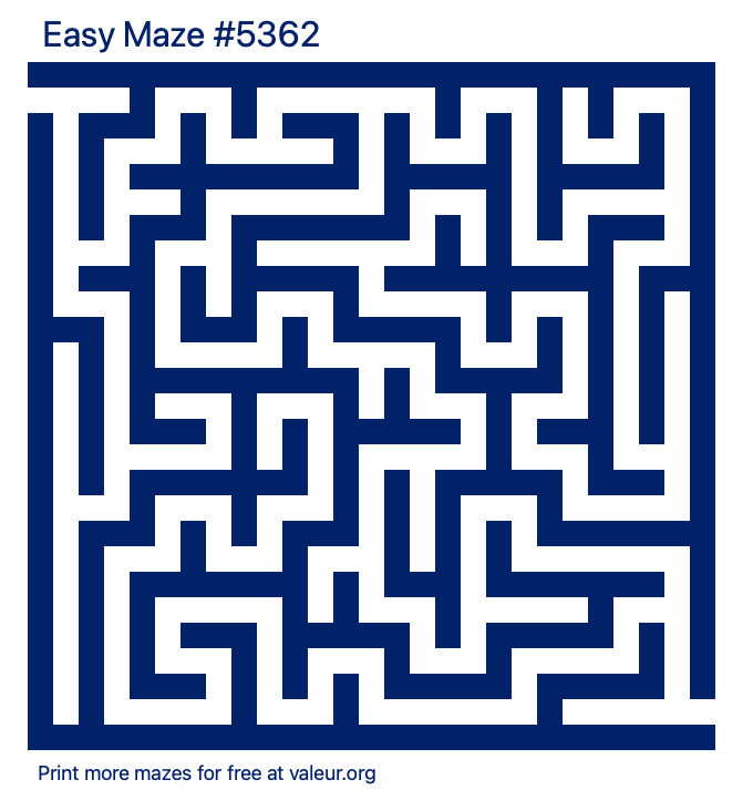 Free Printable Easy Maze number 5362