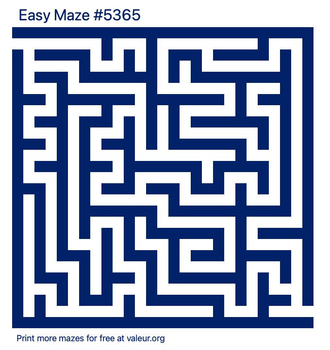 Free Printable Easy Maze number 5365