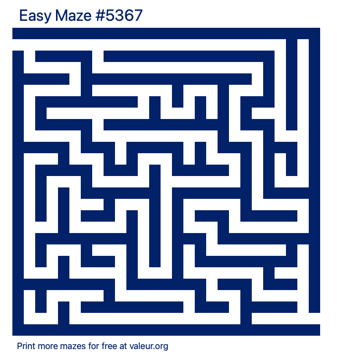 Free Printable Easy Maze number 5367