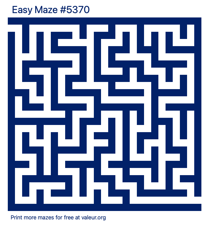 Free Printable Easy Maze number 5370