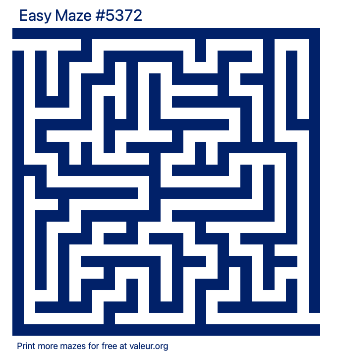 Free Printable Easy Maze number 5372