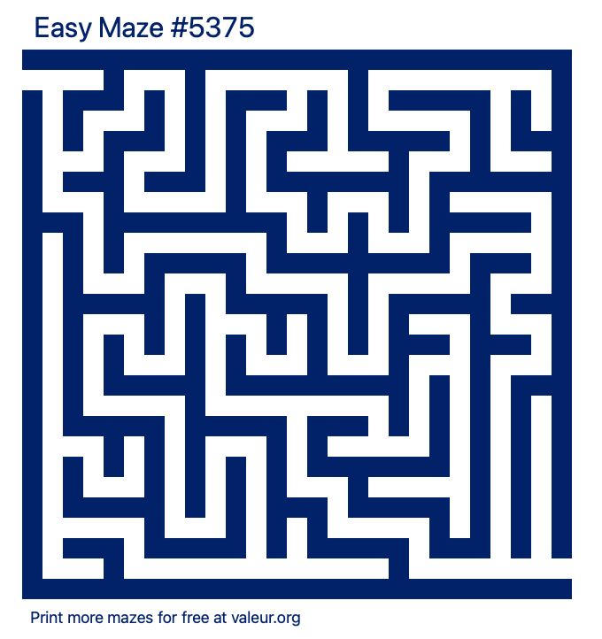 Free Printable Easy Maze number 5375