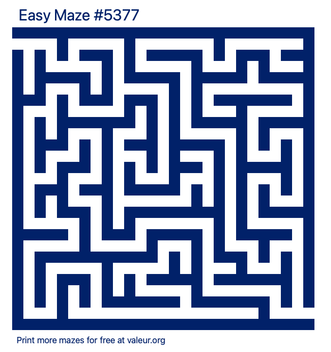 Free Printable Easy Maze number 5377