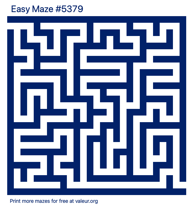 Free Printable Easy Maze number 5379