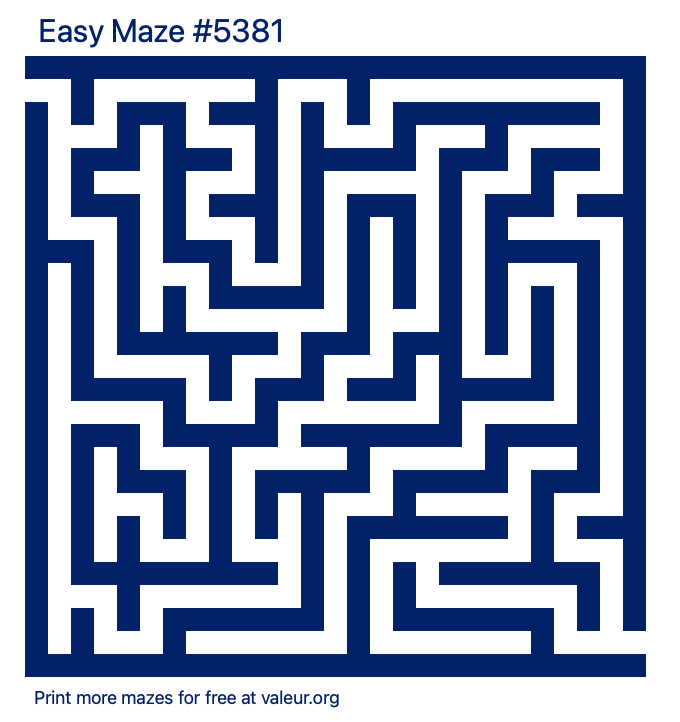 Free Printable Easy Maze number 5381