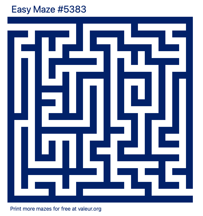 Free Printable Easy Maze number 5383