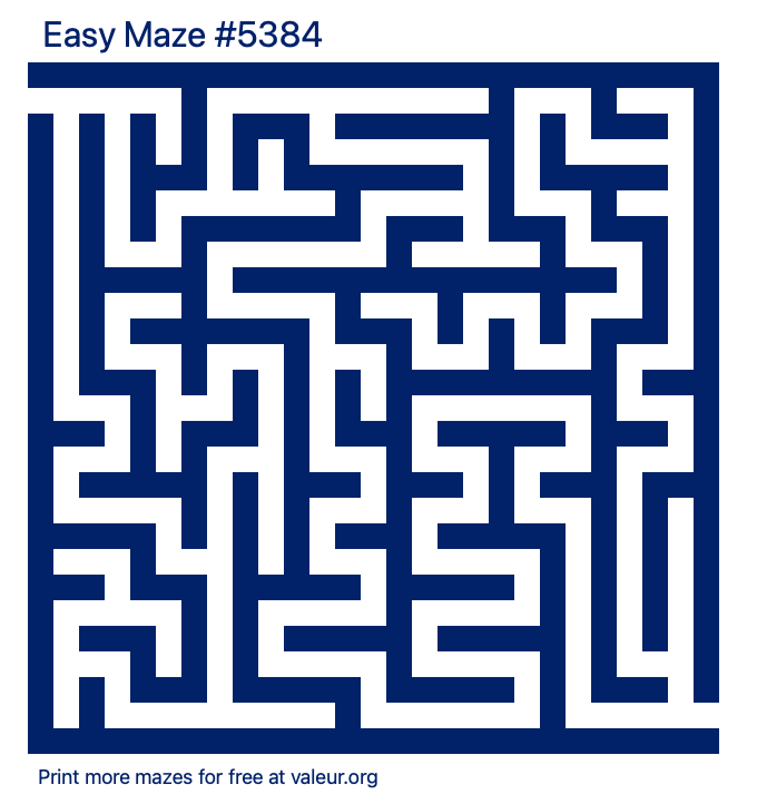 Free Printable Easy Maze number 5384