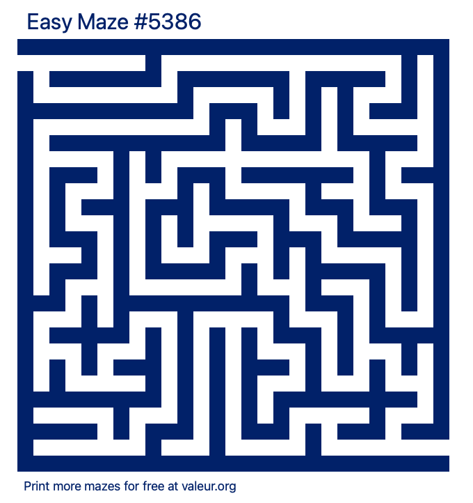 Free Printable Easy Maze number 5386