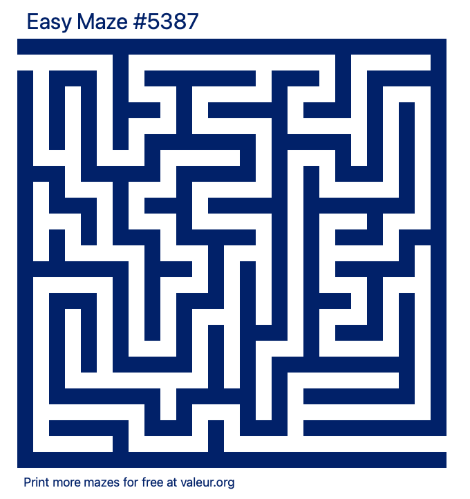 Free Printable Easy Maze number 5387