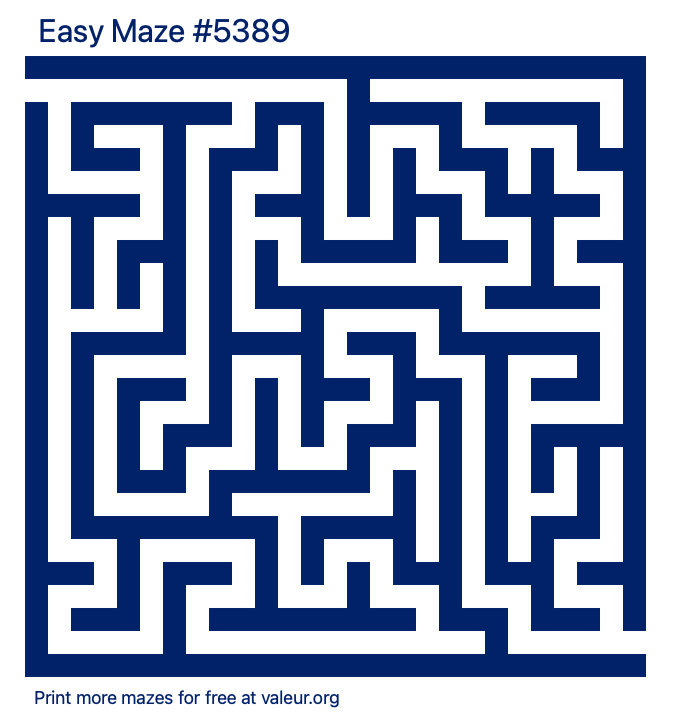 Free Printable Easy Maze number 5389