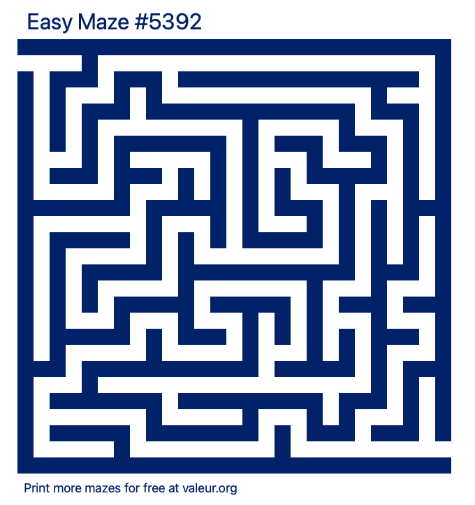 Free Printable Easy Maze number 5392