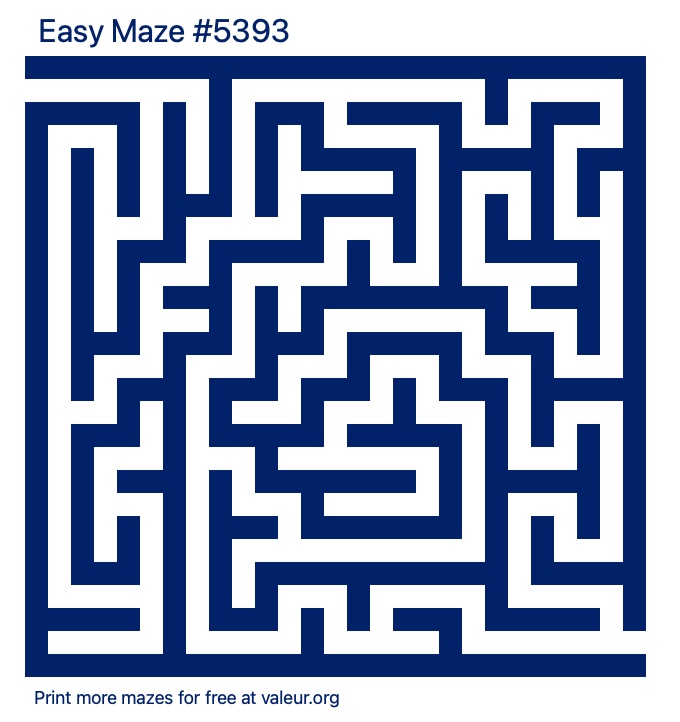 Free Printable Easy Maze number 5393