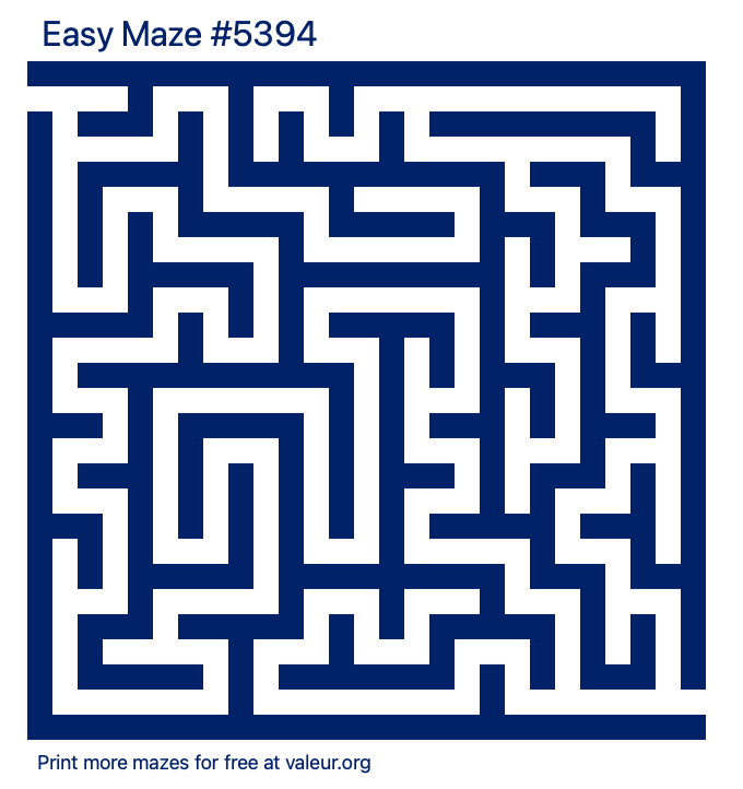 Free Printable Easy Maze number 5394